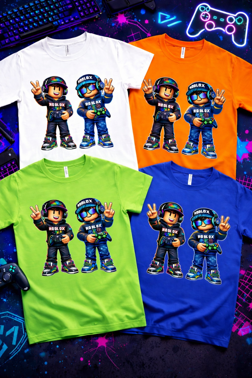 ZA T-shirt POMARAŃCZ - roblox 2 ludziki