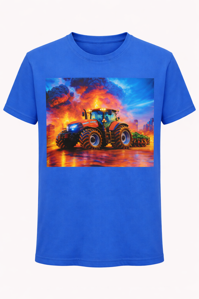 T-shirt traktor ogień chaber