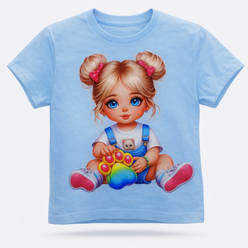 T-shirt dziewczynka łapka ombre baby blue
