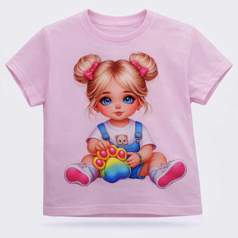 T-shirt dziewczynka łapka ombre cukierek DR