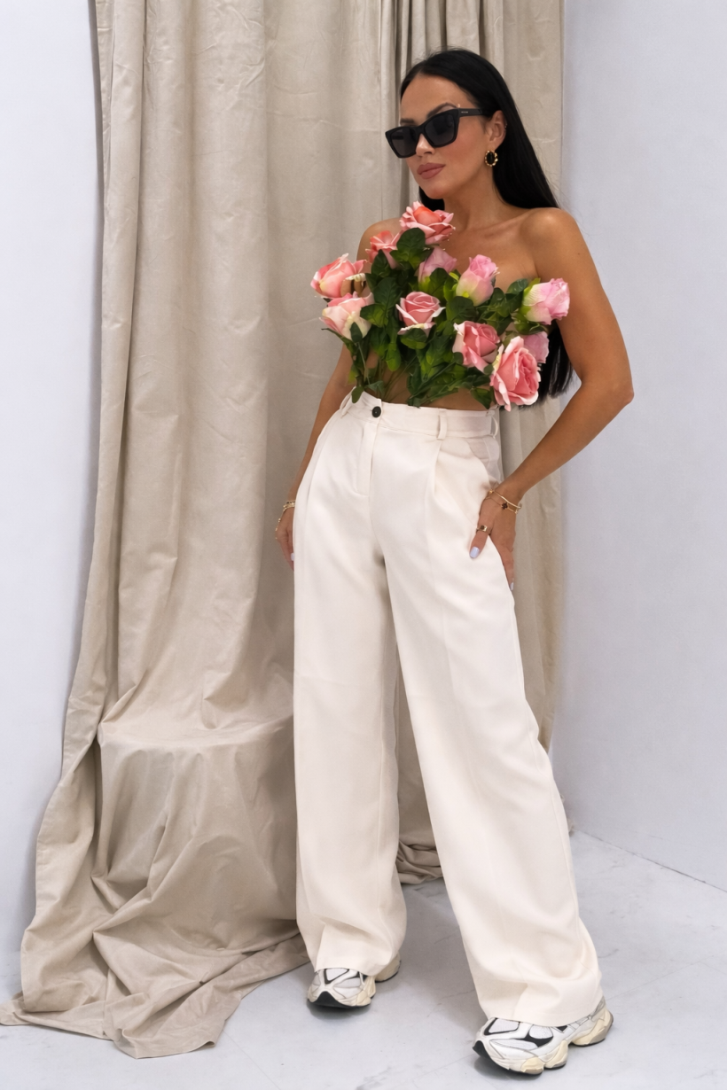 LA MILLA SPODNIE SZEROKIE KANT BIAŁE