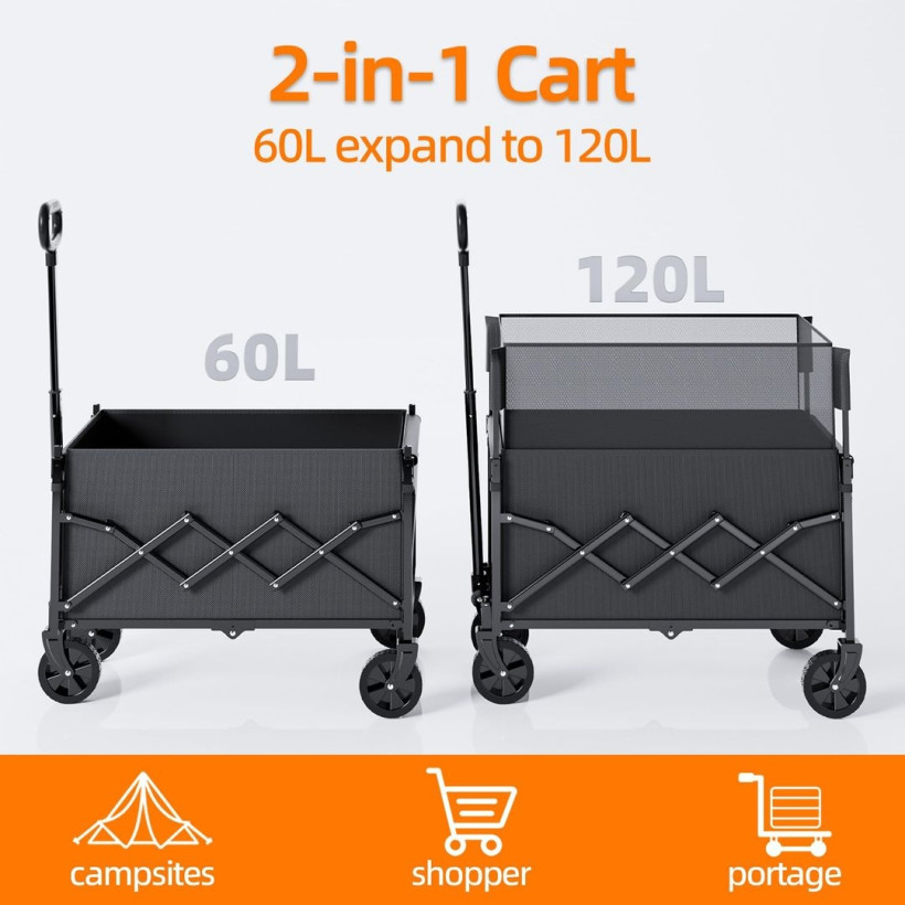 Składany wielofunkcyjny wózek 120L 100kg