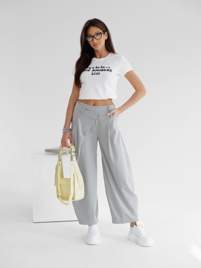 By oo la la..! spodnie z ukośnym zamkiem