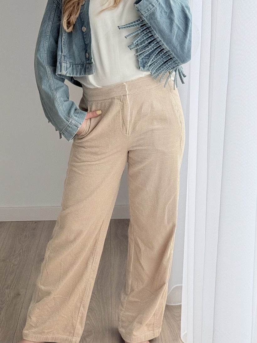 Spodnie sztruksowe proste | mbym | (S/M)