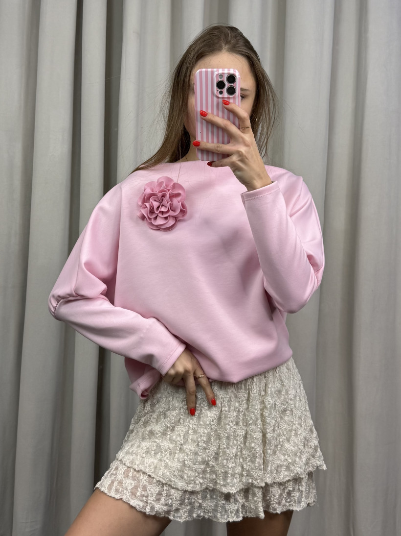 Bluza z kwiatem puder