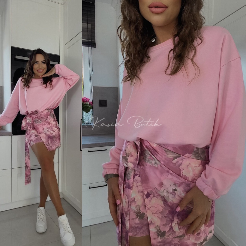 Bluza Bawełniana Basic By Mia Cukierkowy Róż