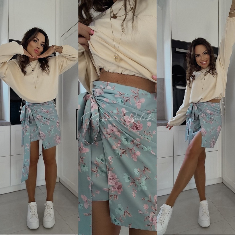 Spódniczka Wiskozowa Overlay By Mia Turkusowo&Kokosowa