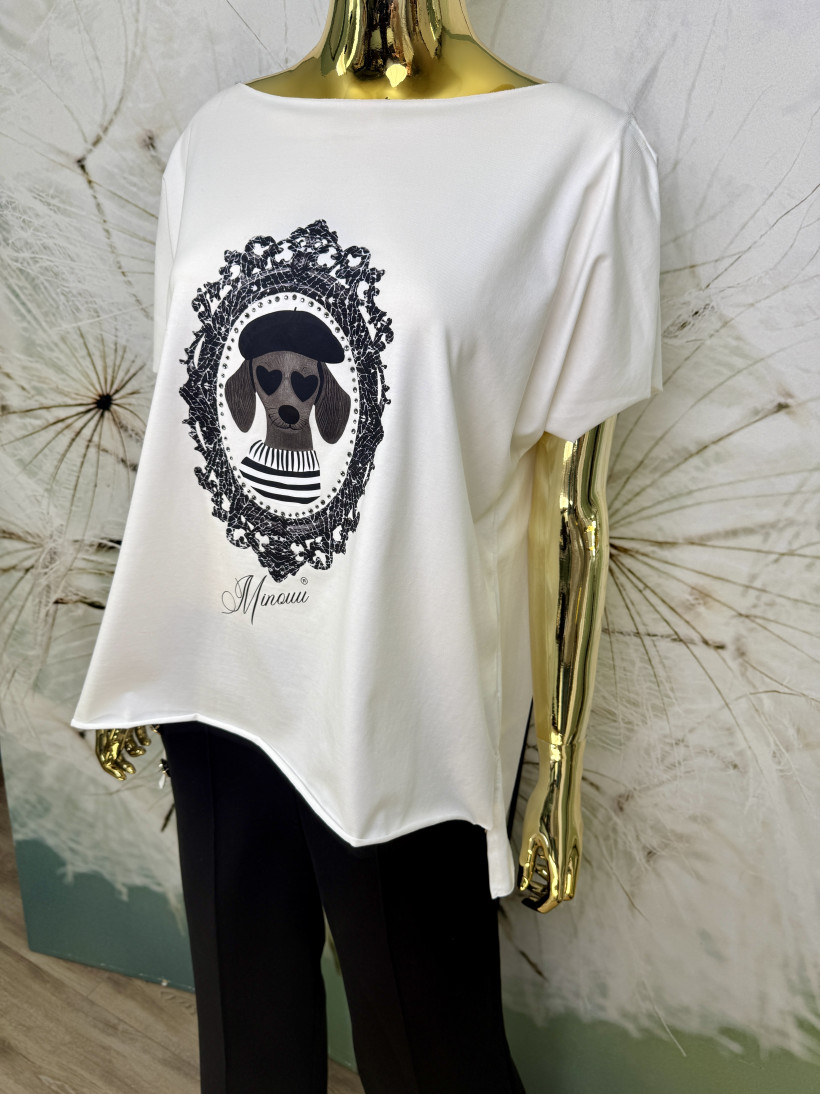 Bluzeczka bawełniana Agnes (krótki rękaw) Pies w lustrze Minouu 