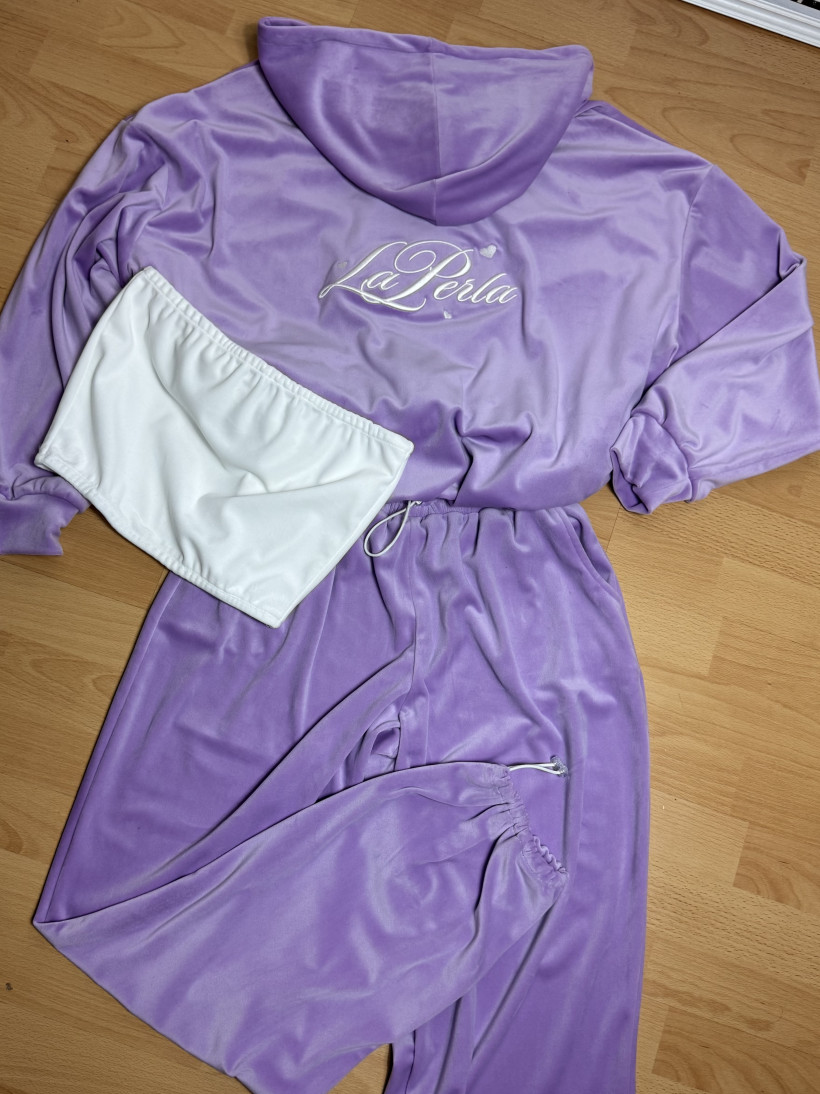 Komplet La perla  3 częściowy -lila 