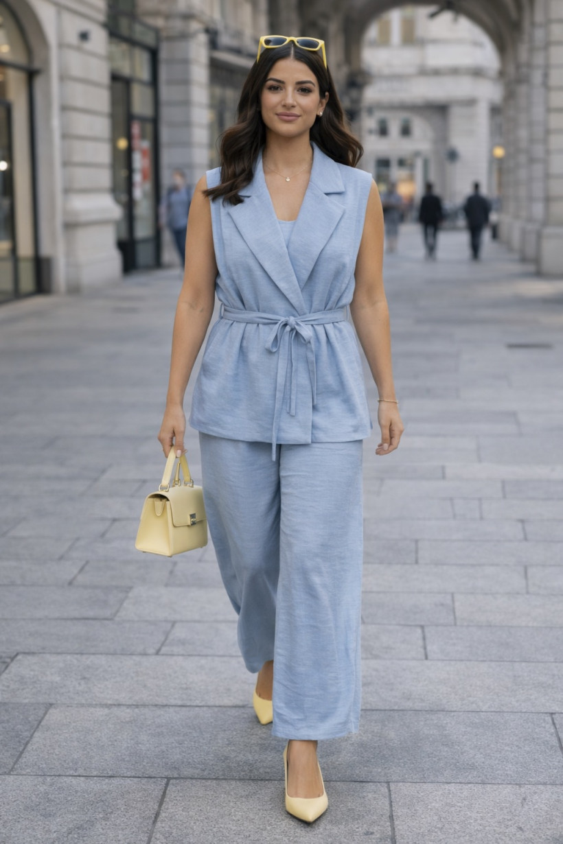 Komplet wiązany niebieski