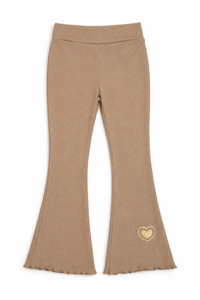 W Dzwony prążek serduszko złote 33984-KARMEL