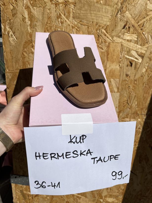 HERMESKA TAUPE 02 crosta taupe klapek hermes skóra