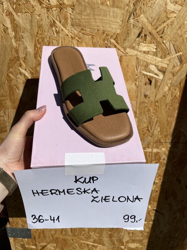 HERMESKA ZIELONA 02 crosta green klapek hermes skóra