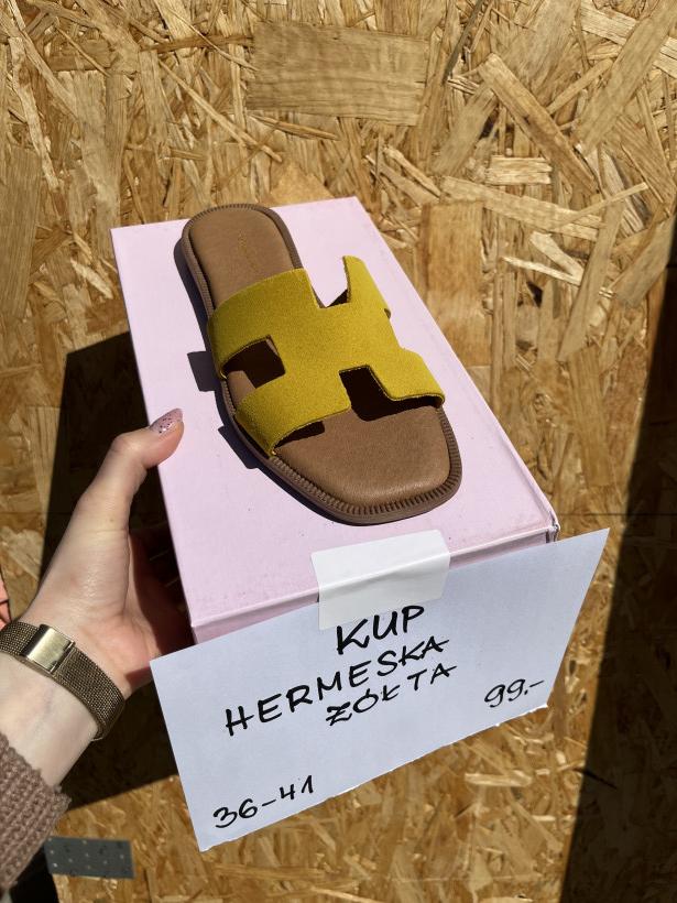 HERMESKA ŻÓŁTA 02 crosta yellow klapek hermes skóra