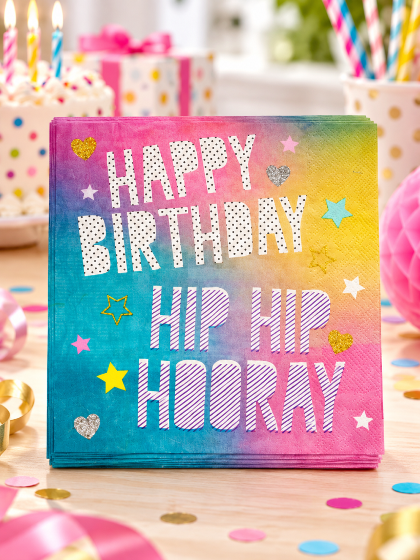 Serwetki papierowe Happy Birthday 32,3 × 32,3 cm – 16 szt.