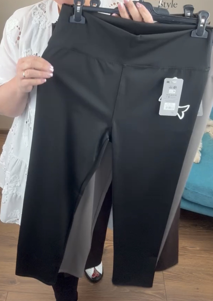 Leginsy gładkie szeroki pas "płetwonurka" - 4/5xl // 5/6xl - 2603 - czarne