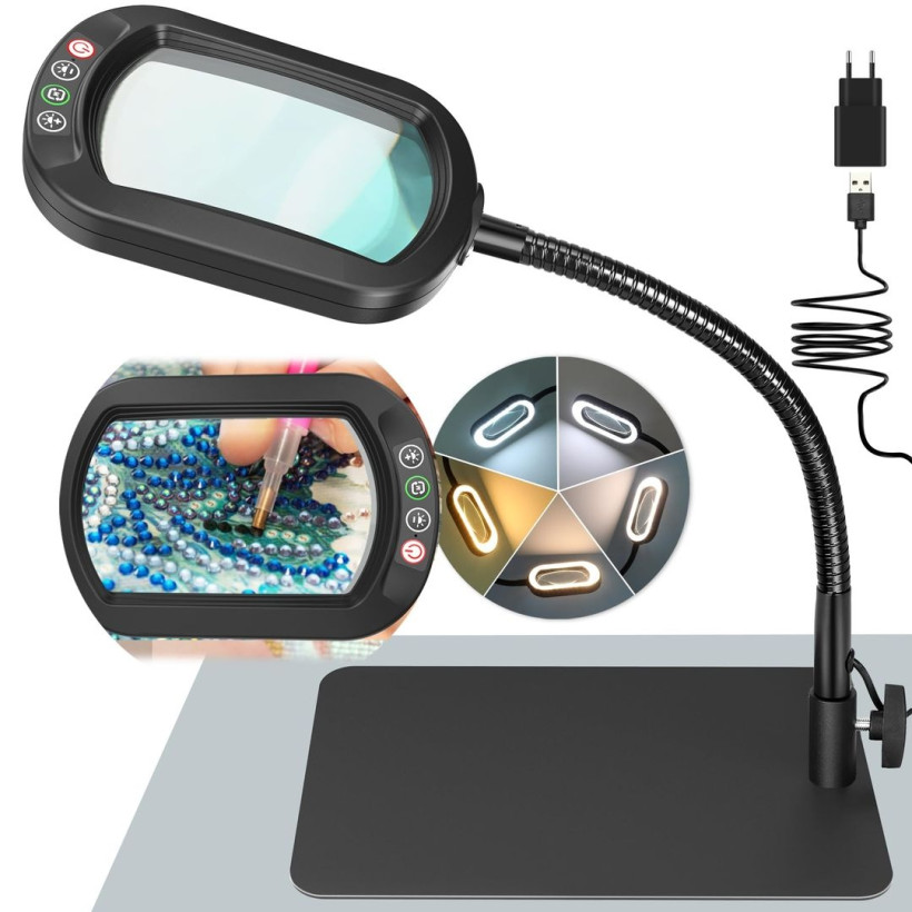 Lampka na biurko z lupą