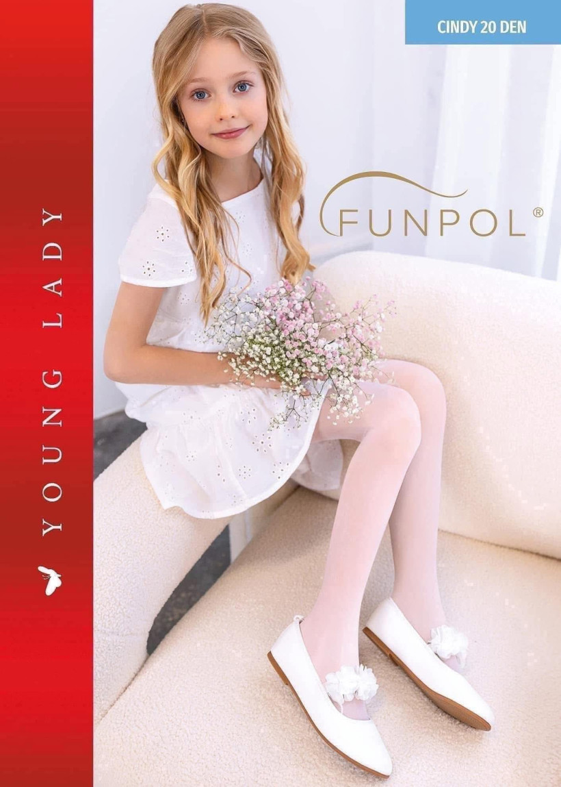 RAJSTOPY BIAŁE Z LYCRY CINDY 20 DEN