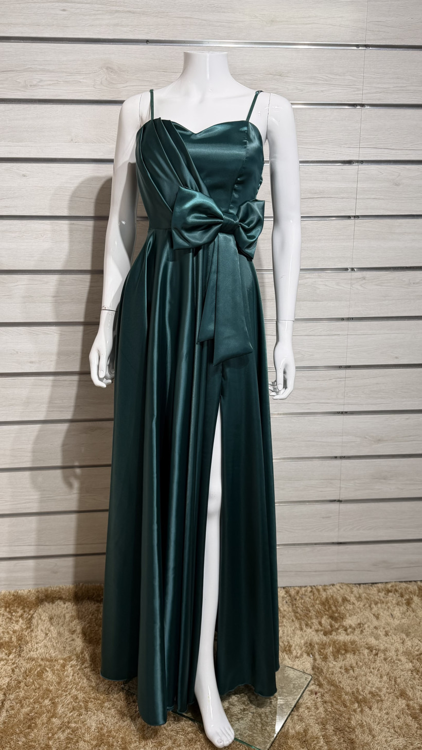 VESTIDO ACETINADO LAÇO CINTURA