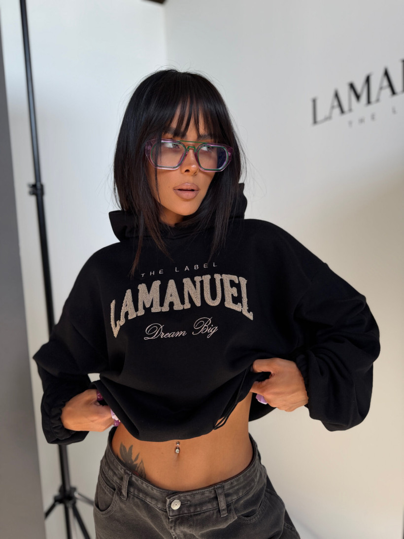 BLUZA DAMSKA DREAM BIG – CZARNA | LAMANUEL