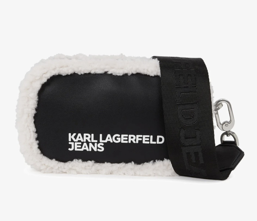 Torebka Karl Lagerfeld Shearling Camera Bag czarna