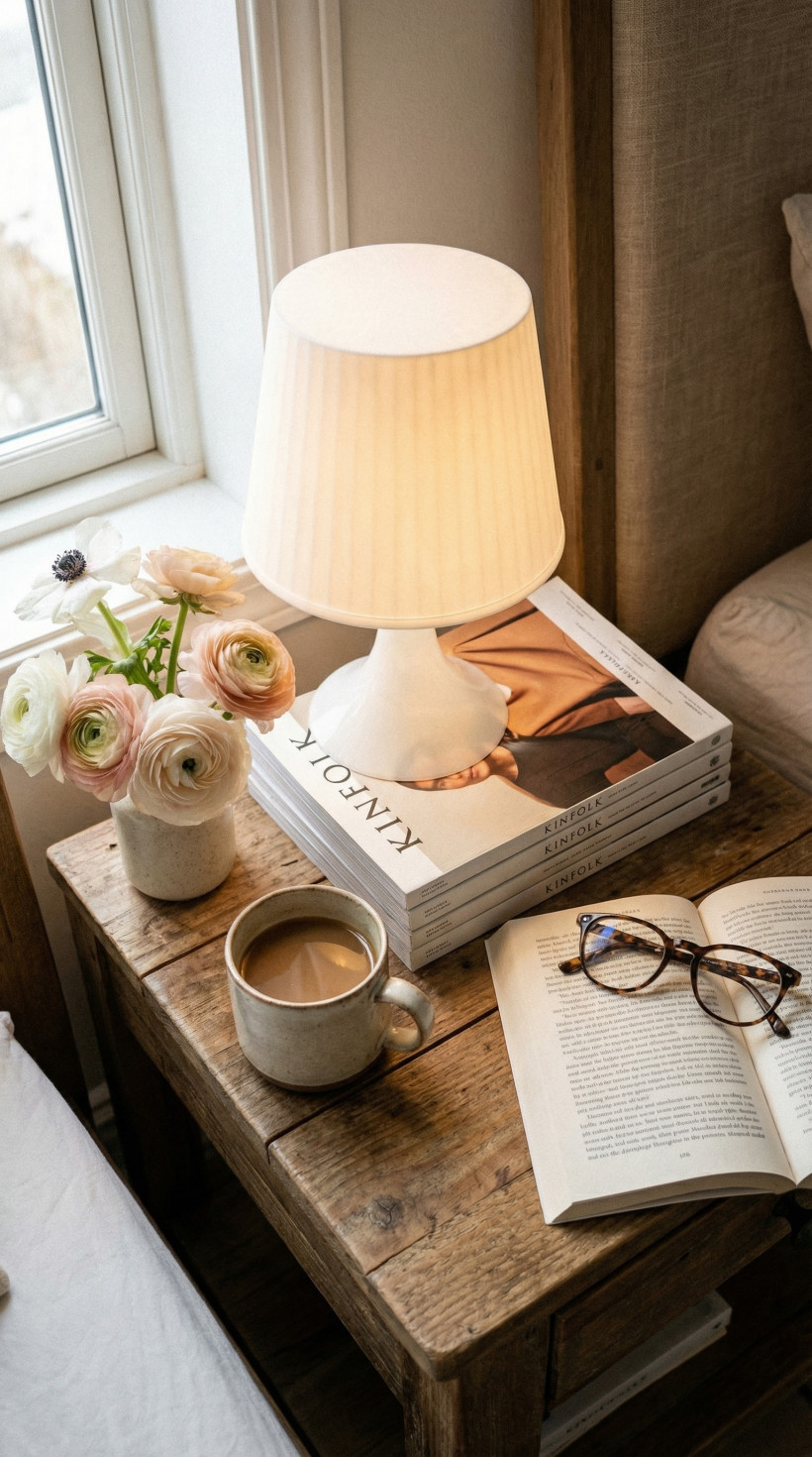 Lampa stołowa biała 29 cm