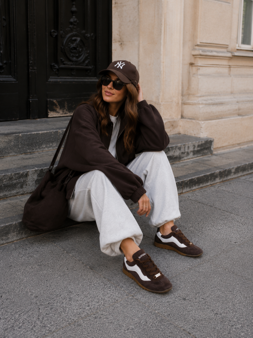 Sportowe damskie sneaksersy GOODIN GD-XW-1040 skóra zamsz