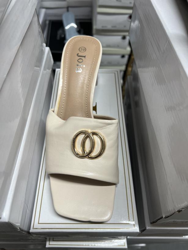 ŚWIETA 19- POMARANCZOWE SANDAŁY NA OBCASIE Z PASKAMI H21-95