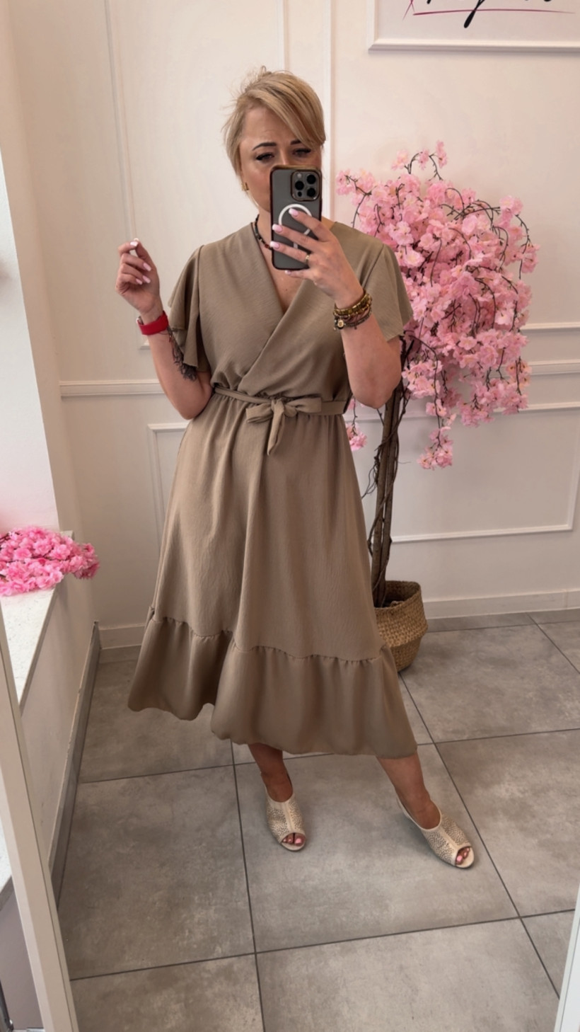 Włoska sukienka falbanka 14656