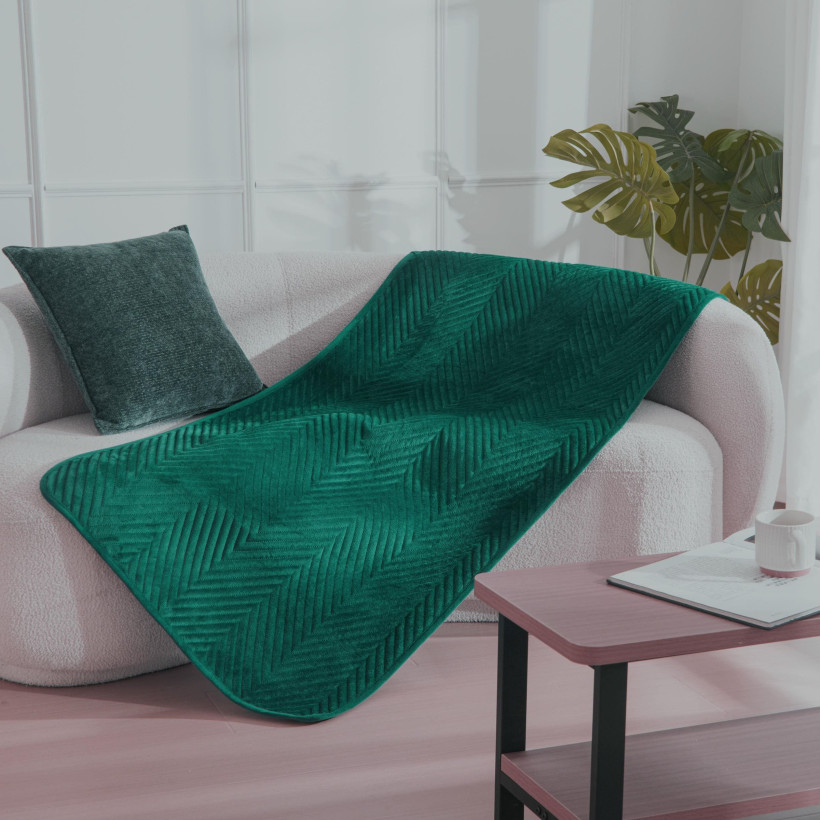 Narzuta welurowa Velvet 70x160cm szmaragdowa 