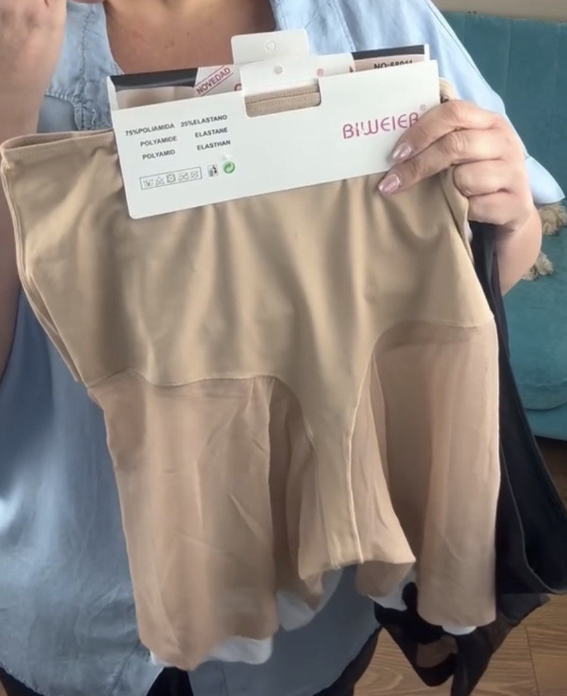 Majtki wyszczuplające z nogawką permanentną - 2xl - 58011- cieliste