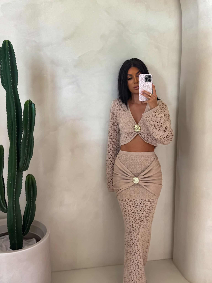 Komplet By Me Muszelka - ciemny beż