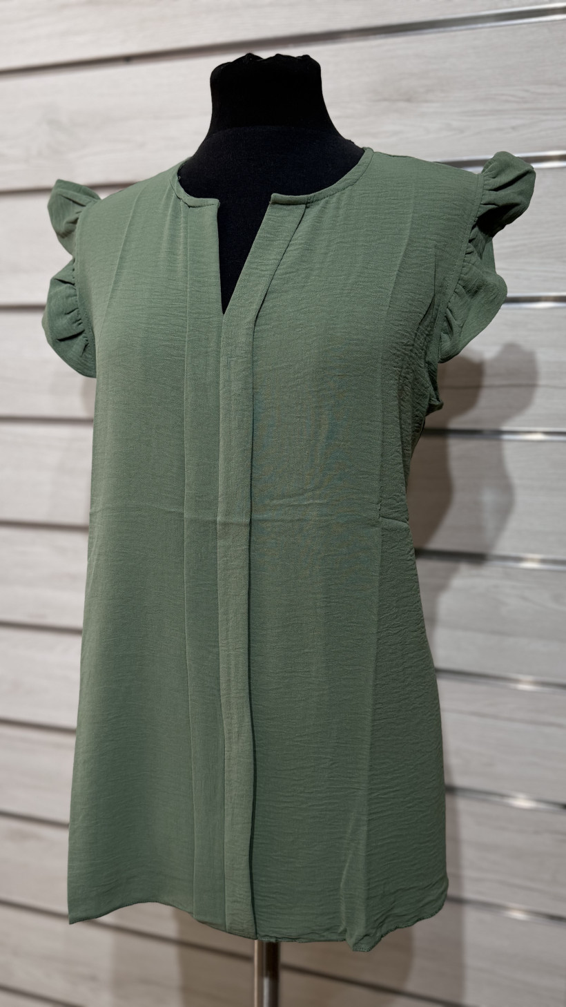 TUNICA DECOTE BICO FOLHO MANGAS