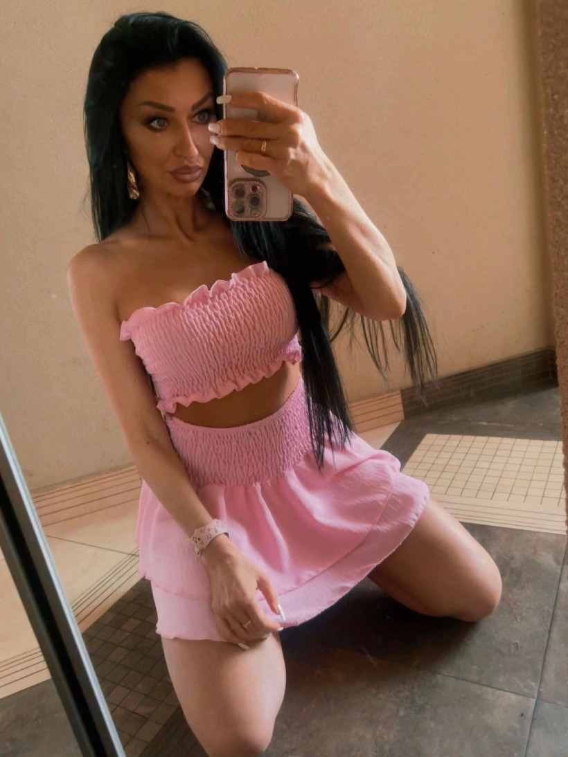 Komplet 2 częściowy pudrowy róż 