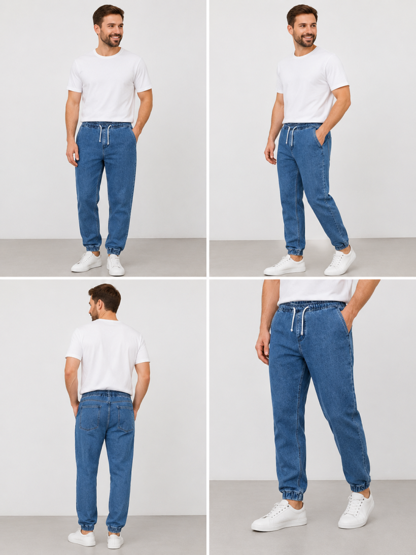 Spodnie jeansowe joggery męskie 34  46-52/98cm 