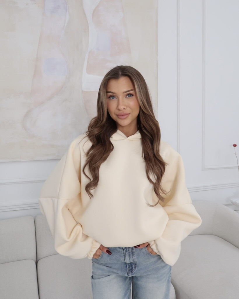 BLUZA DAMSKA BAGGY OVERSIZE – BUTTER CREAM | LE MUA