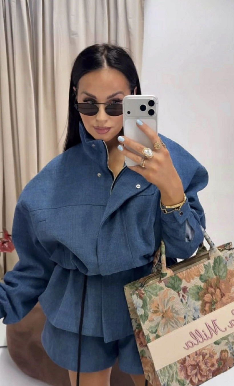 LA MILLA KURTKA CIEMNY JEANS TALIOWANA