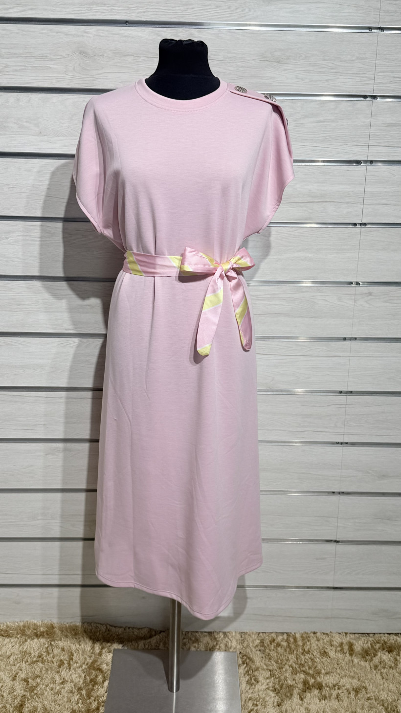 VESTIDO ALGODÃO CINTO ACETINADO