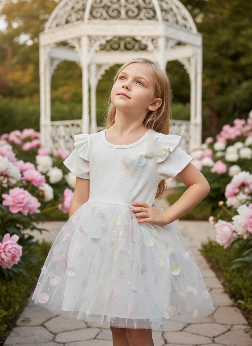 Sukienka prążek gwiazdki 98-146