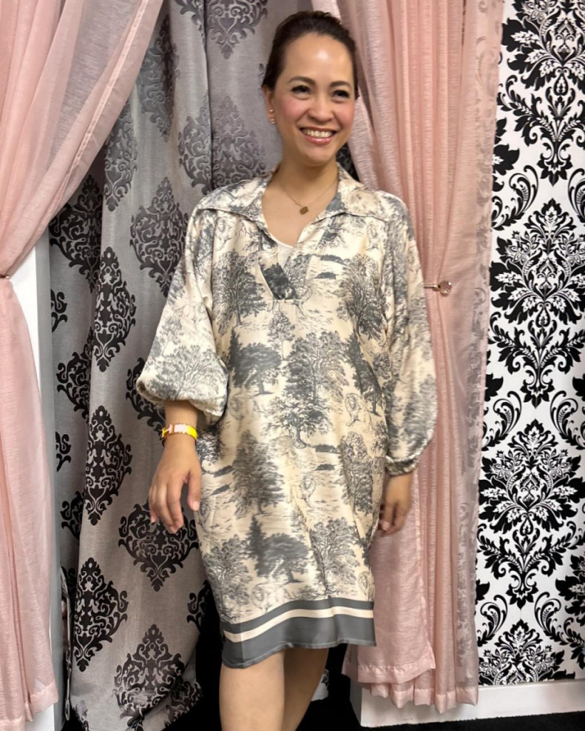 ODESSA DRESS ITALY-SILVER GRAY