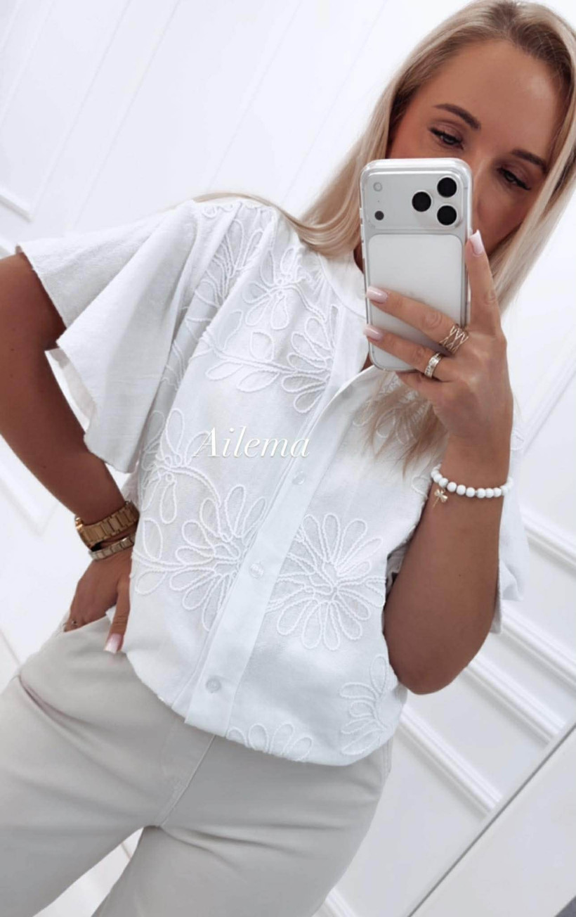 Koszula wytłaczany wzór KS237 kołnierz stójka 