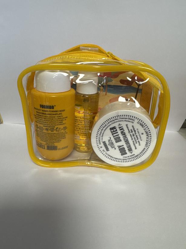 Podróż zestaw kosmetyków podróżnych w żółtym opakowaniu