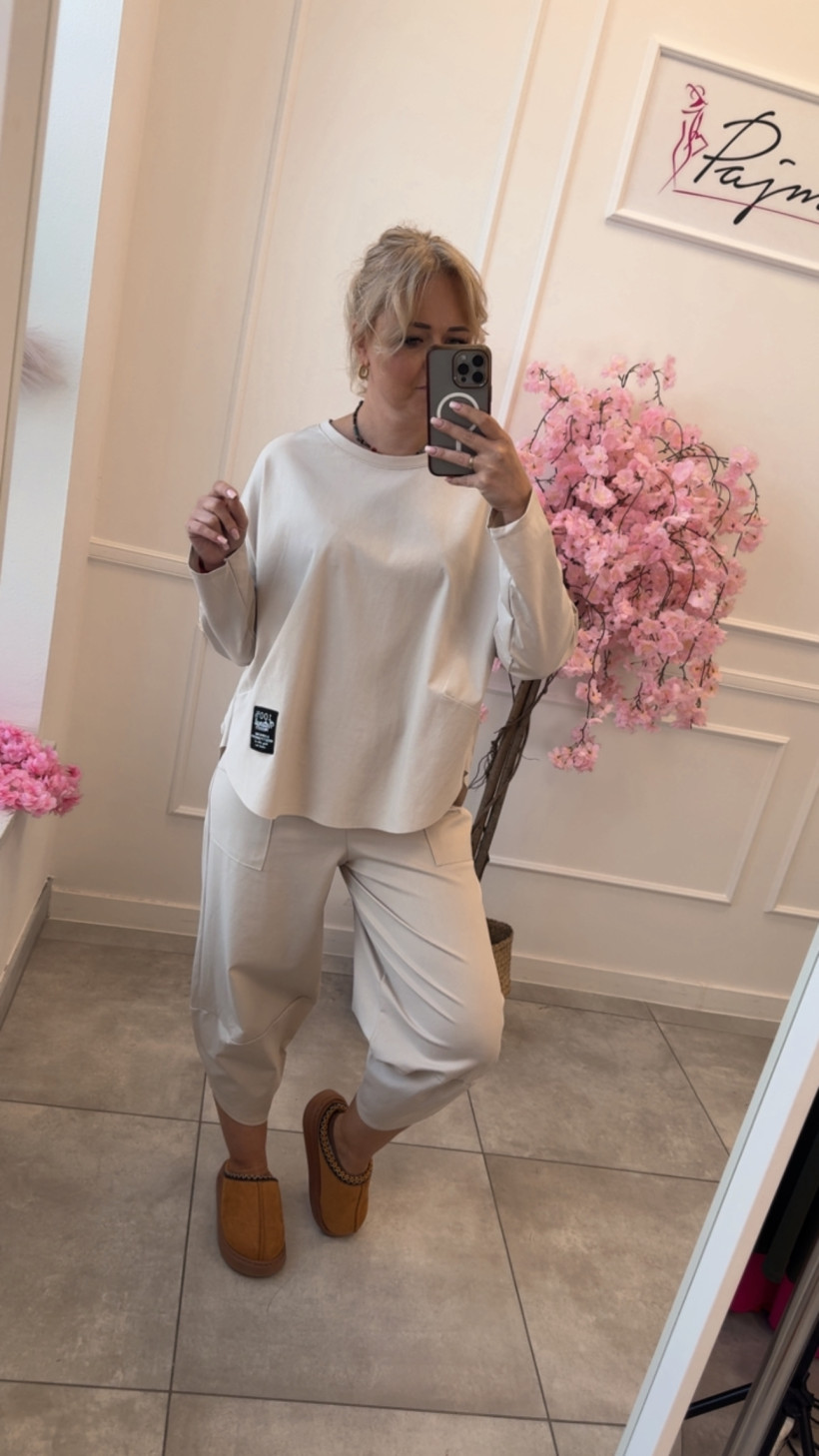 Komplet oversize beżowy 14690