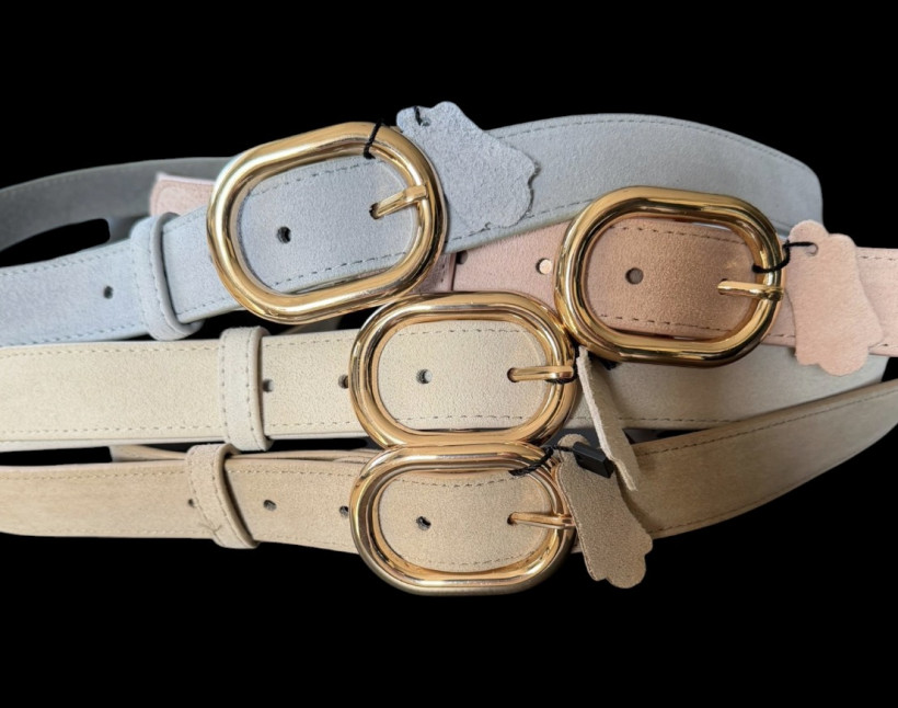 PASEK SKÓRA ZAMSZ NATURALNA