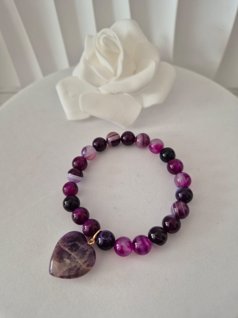 Bransoletka na gumce AGAT serce