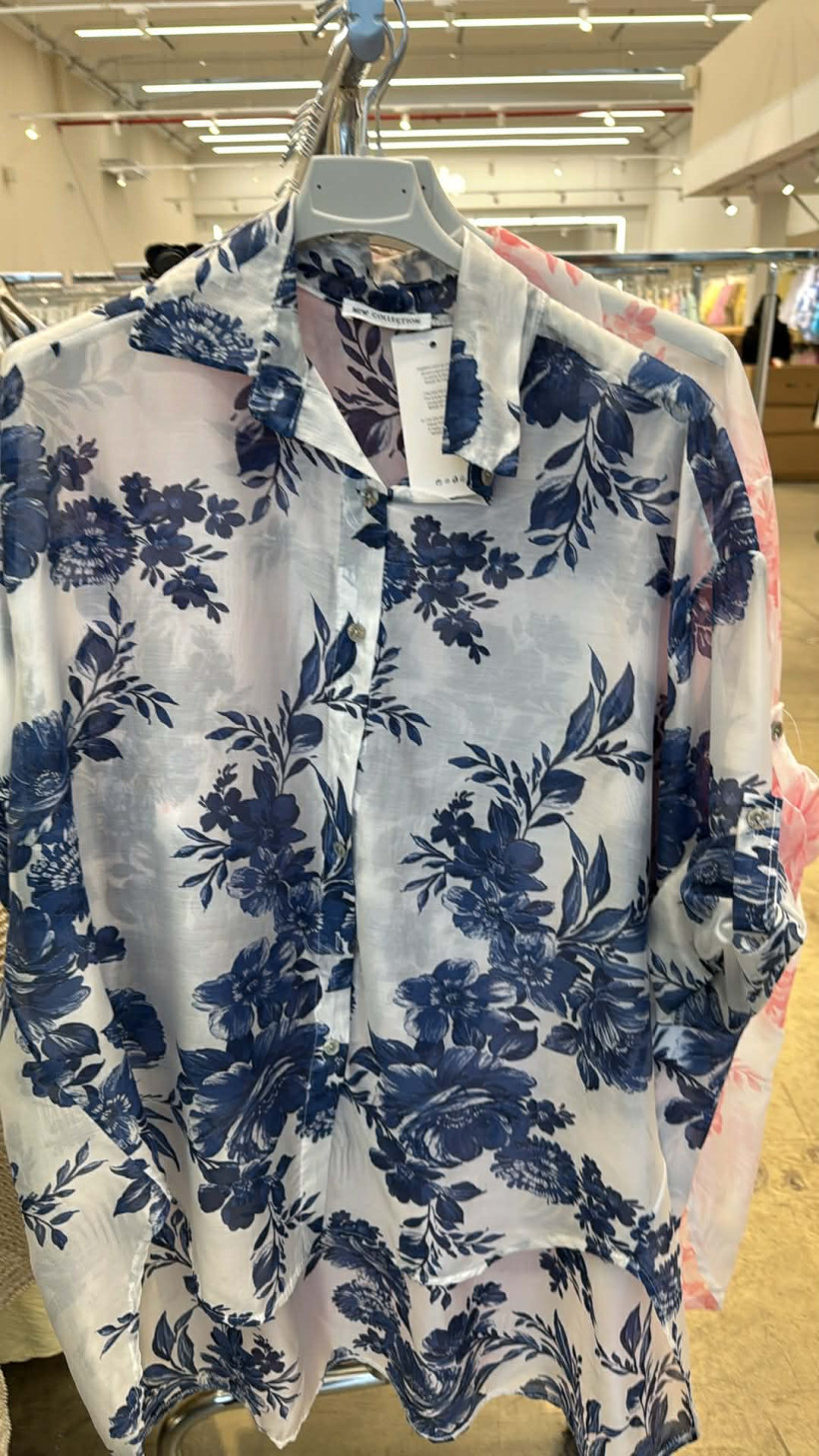 Italia nr 12 - Koszula oversize w kwiaty - 21163 - granat