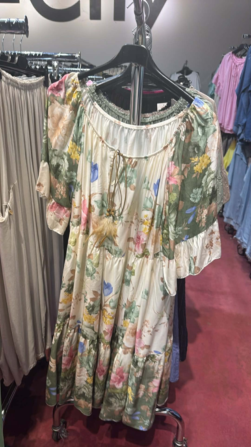 Italia nr 12 - Sukienka hiszpanka wzór kwiaty - 83489 - oliwka