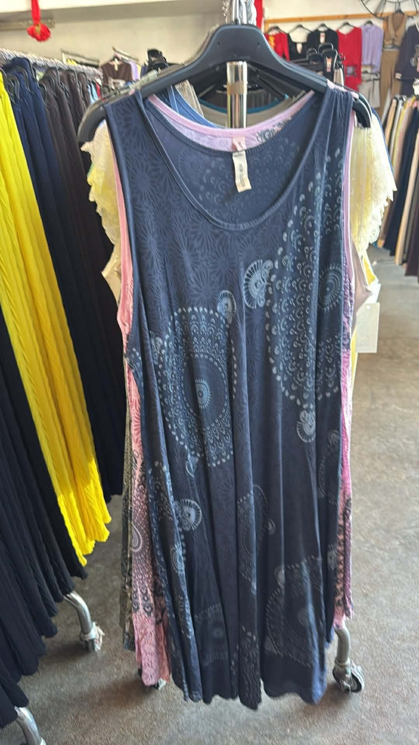 Italia nr 12 - Sukienka wzorzysta - fruwajka - 15630 - granat