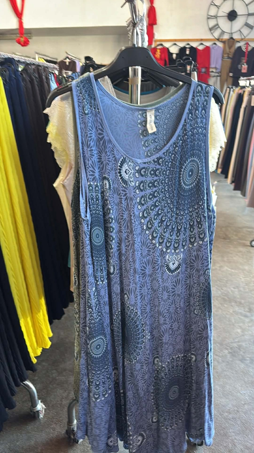 Italia nr 12 - Sukienka wzorzysta - fruwajka - 15630 - jeansowy