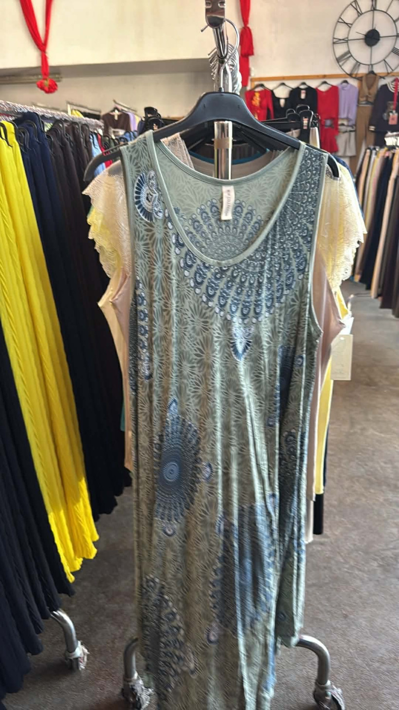 Italia nr 12 - Sukienka wzorzysta - fruwajka - 15630 - oliwka